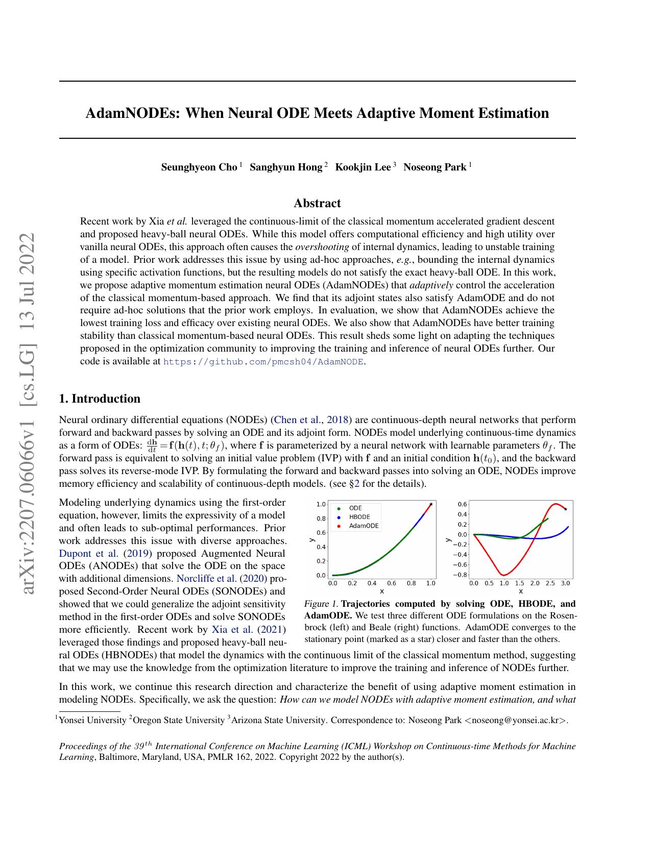 AdamNODEs: When Neural ODE Meets Adaptive Moment Estimation