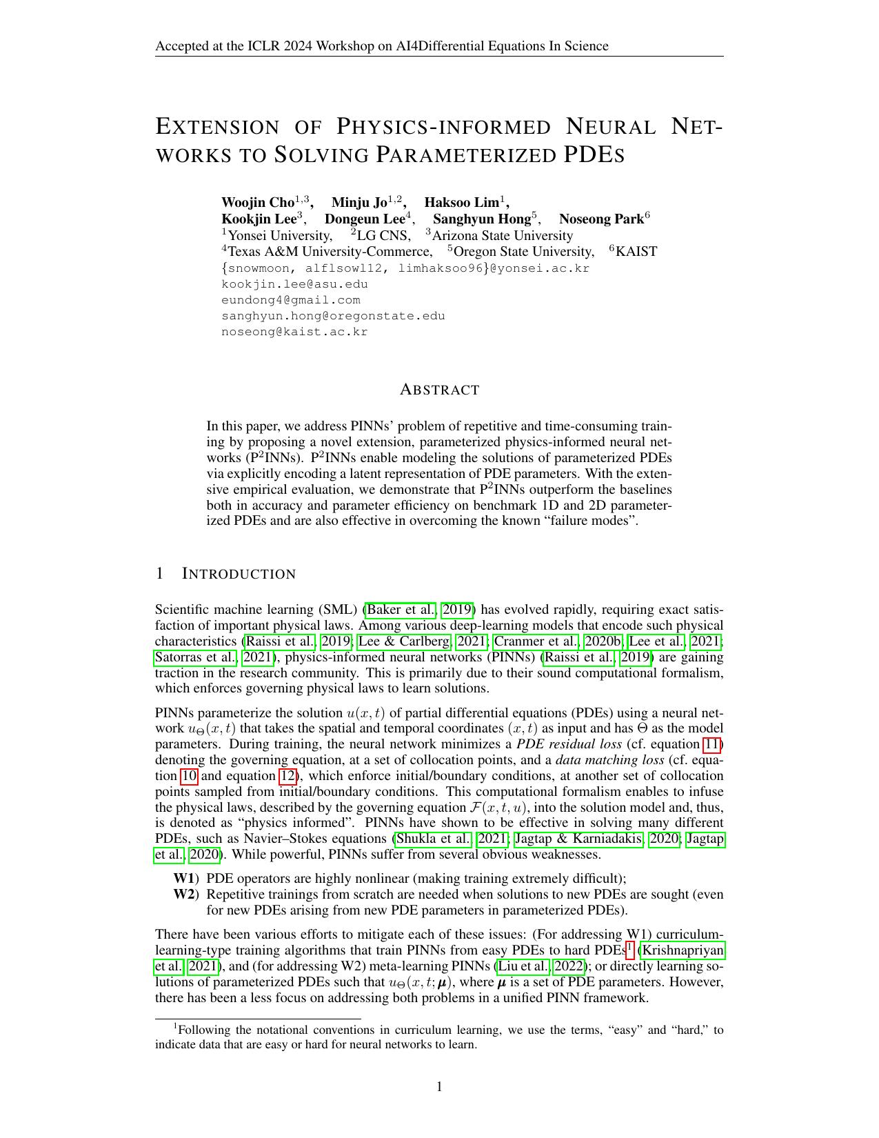Extension of Physics-informed Neural Networks to Solving Parameterized PDEs