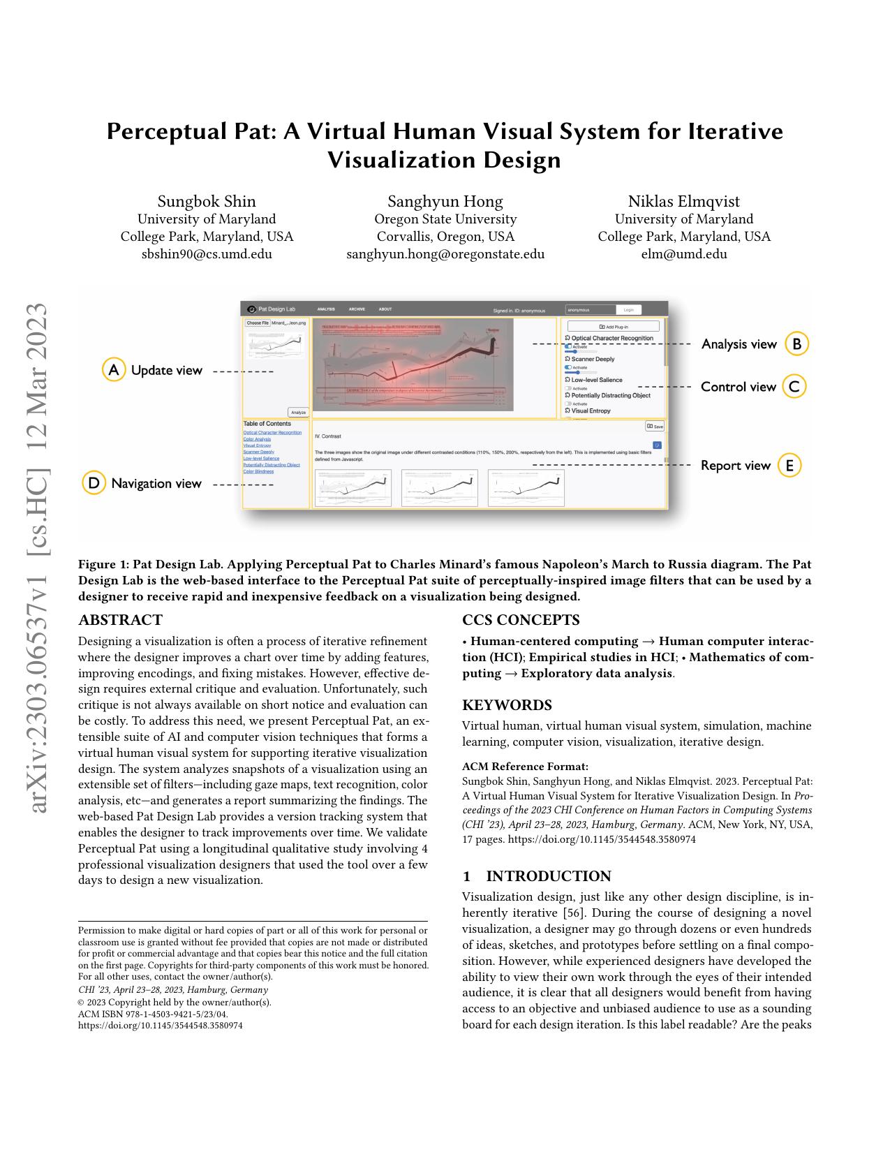 Perceptual Pat: A Virtual Human Visual System for Iterative Visualization Design